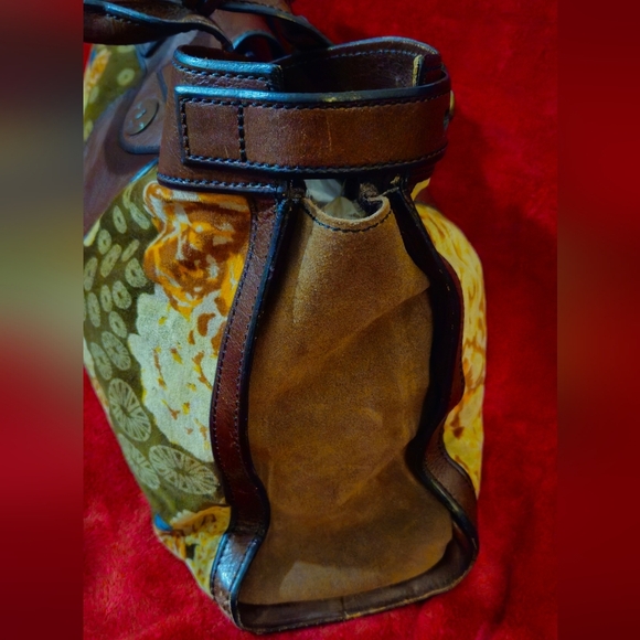 Fossil Vintage Rare Reissued Weekender Brown and Multicolor Satchel - Picture 4 of 16